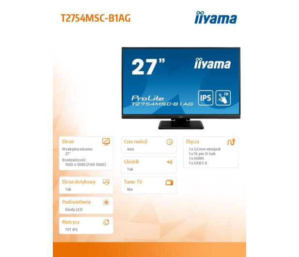 iiyama T2754MSC-B1AG dotykowy - 1177681 - zdjęcie 7